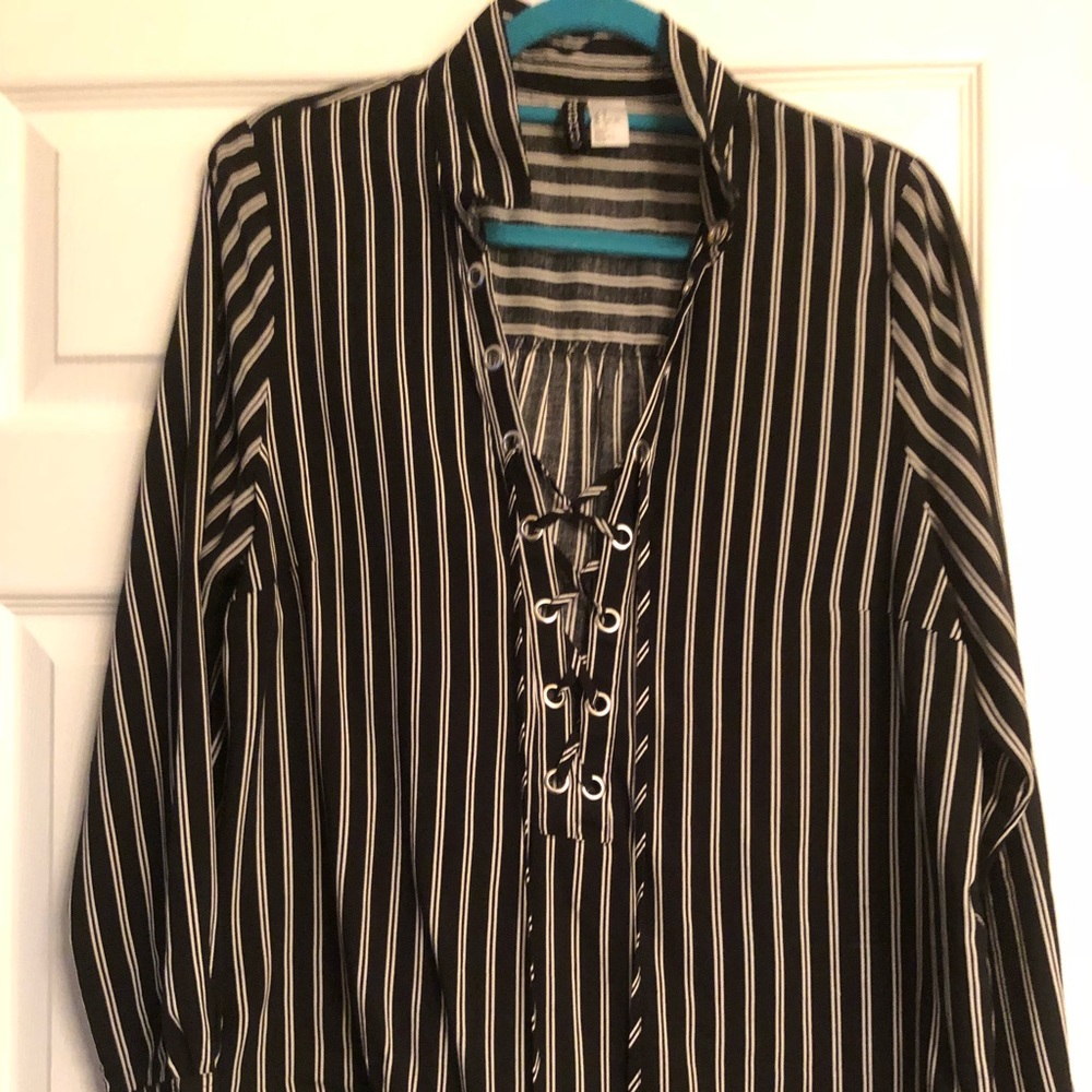 Black & White Stripe Blouse